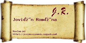 Jovián Romána névjegykártya